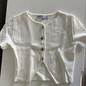 Zara White Button-Up Shirt